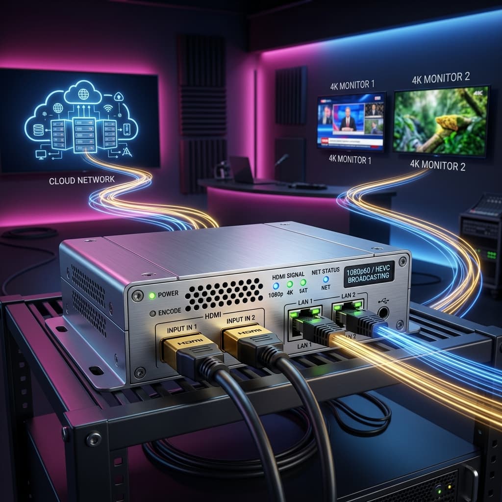 HDMI IPTV Encoder تحويل الفيديو عالي الأداء والبث الشبكي