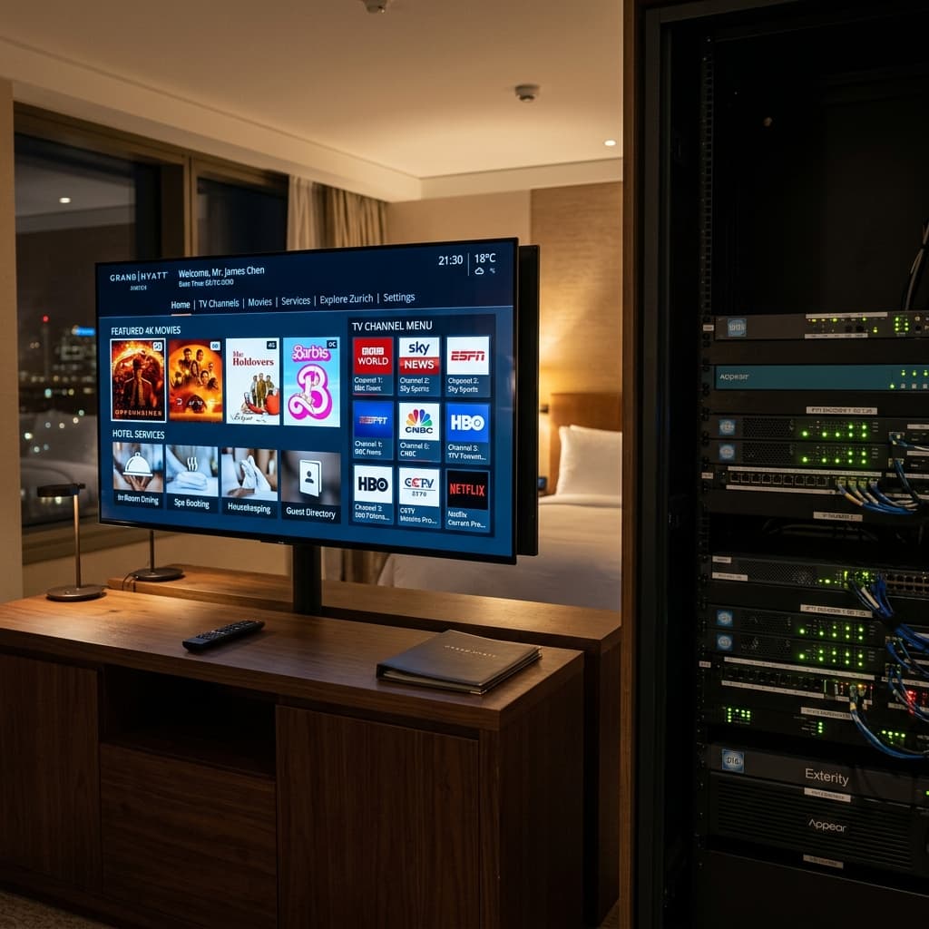 النظرة الفنية لمشفر iptv encoder for hotel لتوزيع الفيديو في الغرف الفندقية